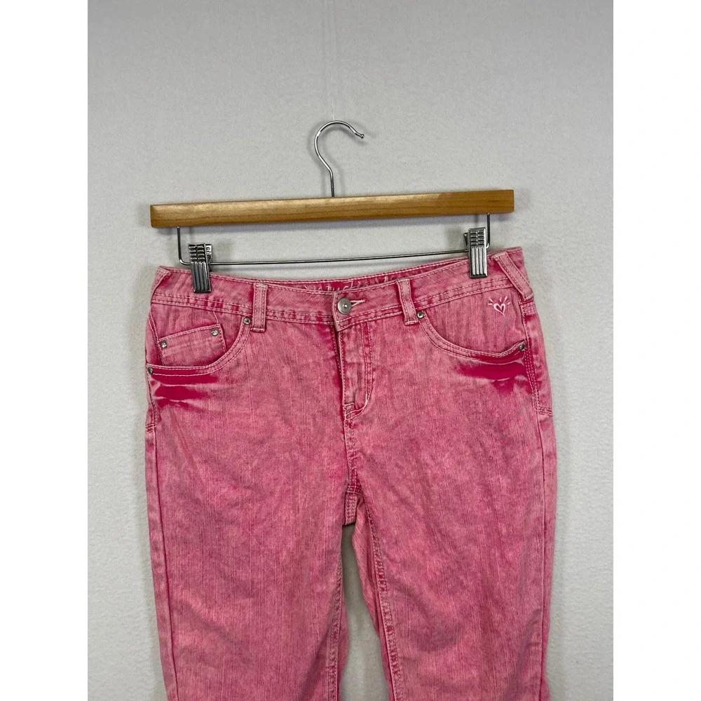 Y2K Kidcore Justice Girls 14R Pink Acid Wash Simply Low Bermuda Denim Shorts